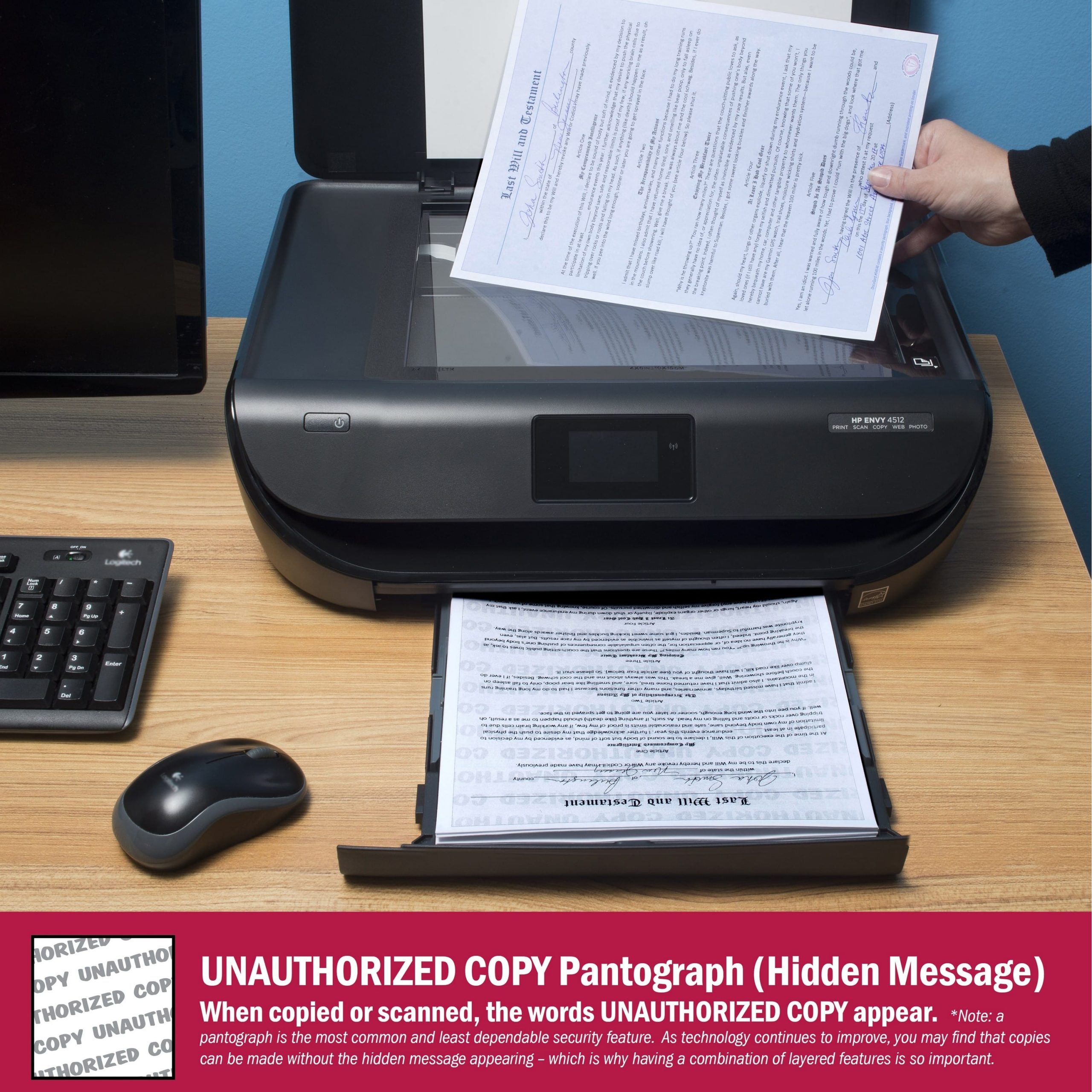 8-1/2'' x 11" Standard Blue Multi-Purpose Security Paper, 7 Security Features, 24# Blue Stock (Carton of 2500) - Image 4