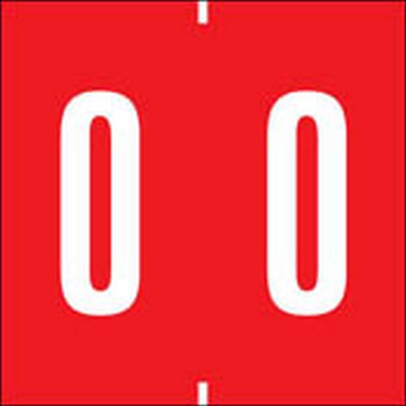 Ames Compatible Numeric "0" Labels, Polylaminated Stock, 1-7/8" X 1-7/8" Individual Numbers - Roll of 500