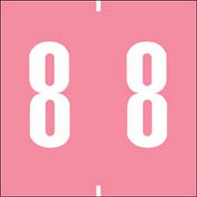 Ames Compatible Numeric "8" Labels, Polylaminated Stock, 1-7/8" X 1-7/8" Individual Numbers - Roll of 500