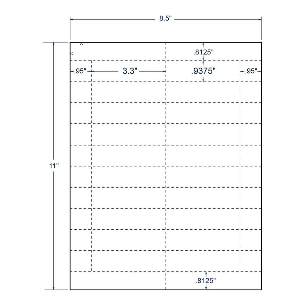 3.3" x 0.9375" White Postage Tray Tags / Bag Tag, 20 Cards per Sheet (100 Sheets per carton) - Image 2