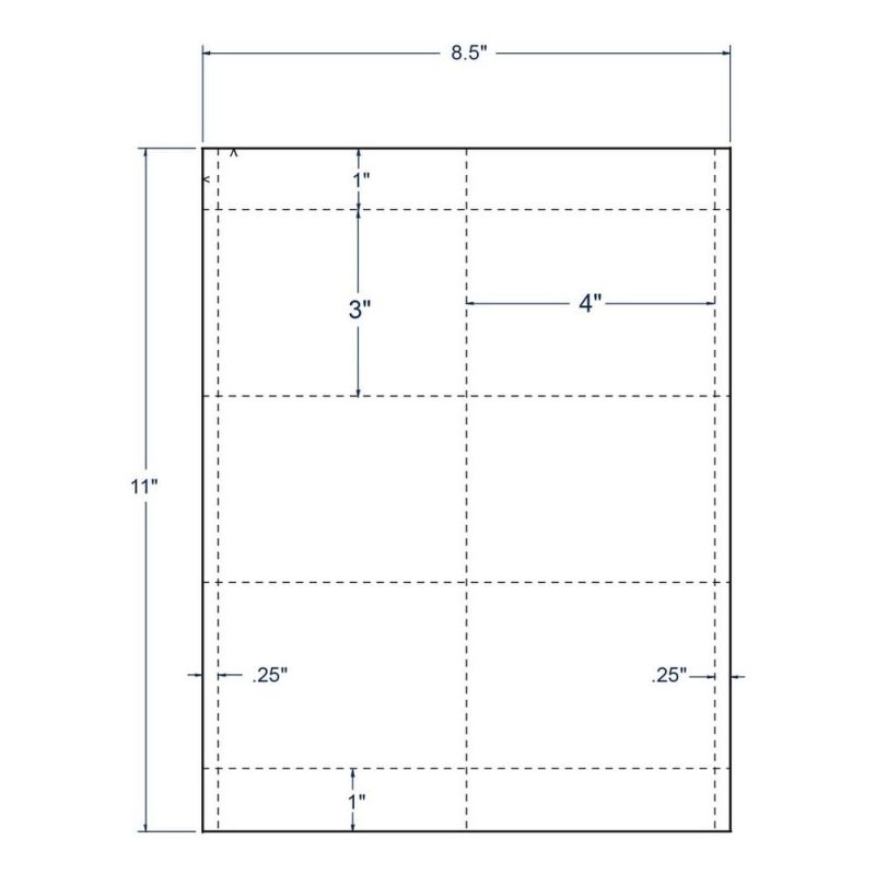 4" x 3" White Name Badge Card, 6 Cards per Sheet (100 Sheets per carton)