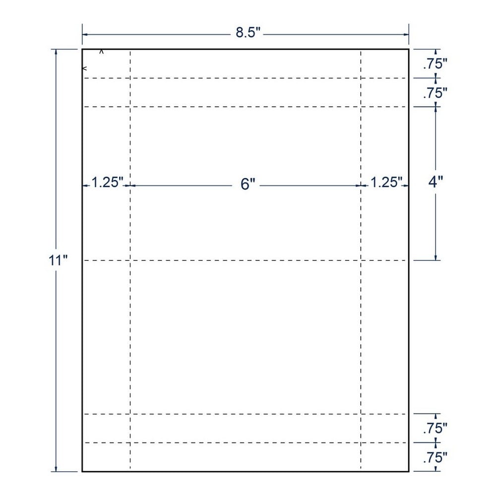 6" x 4" White Blank Postcard, 2 Cards per Sheet (100 Sheets per carton)