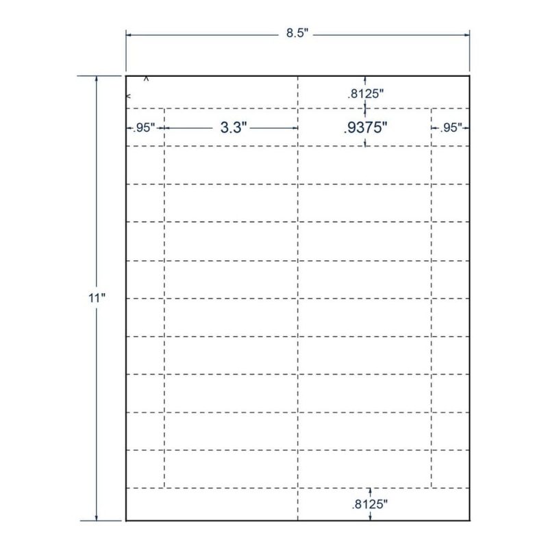 3.3" x 0.9375" White Postage Tray Tags / Name Badge, 20 Cards per Sheet (250 Sheets per carton)