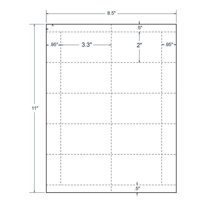 3.3" x 2" White Postage Tray Tags, 10 Cards per Sheet (250 Sheets per carton)