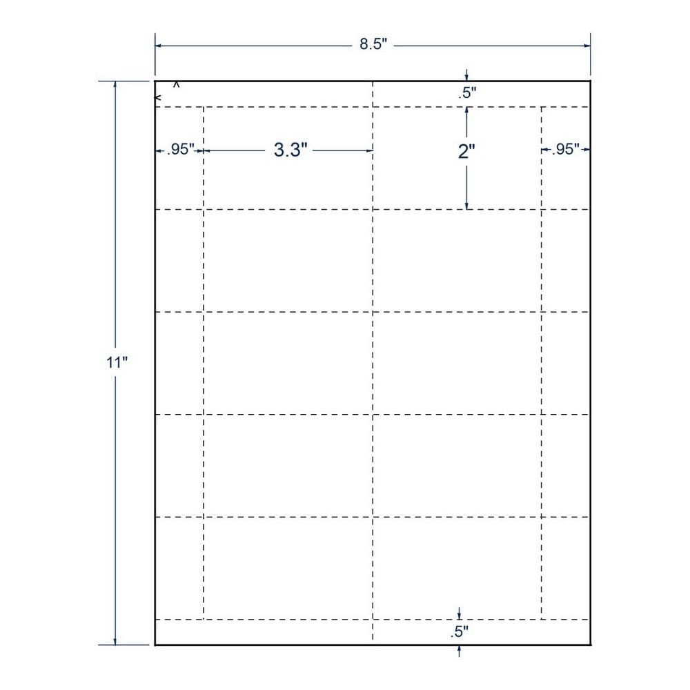 3.3" x 2" White Postage Tray Tags, 10 Cards per Sheet (250 Sheets per carton)