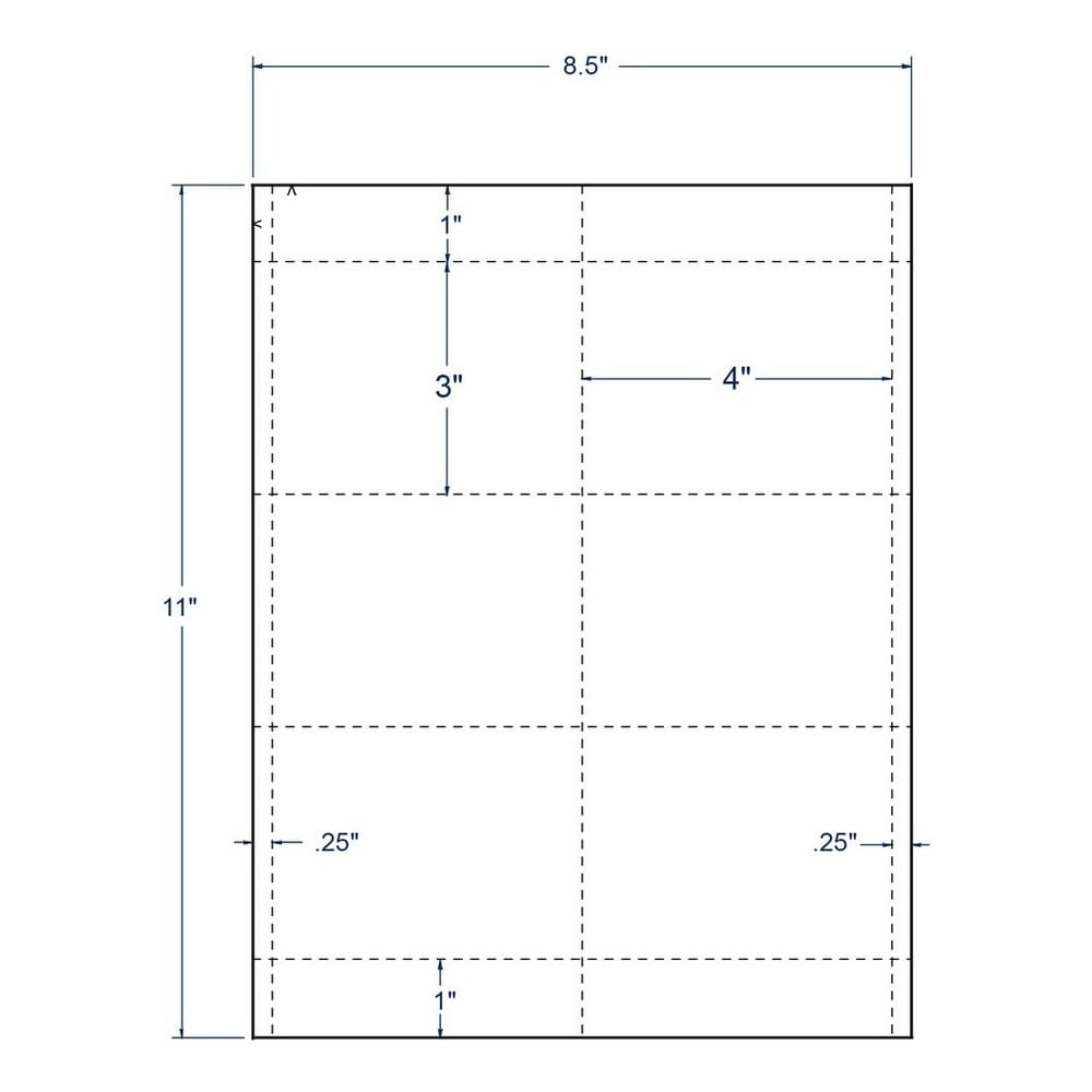 4" x 3" White Name Badge, 6 Cards per Sheet (250 Sheets per carton) - Image 2