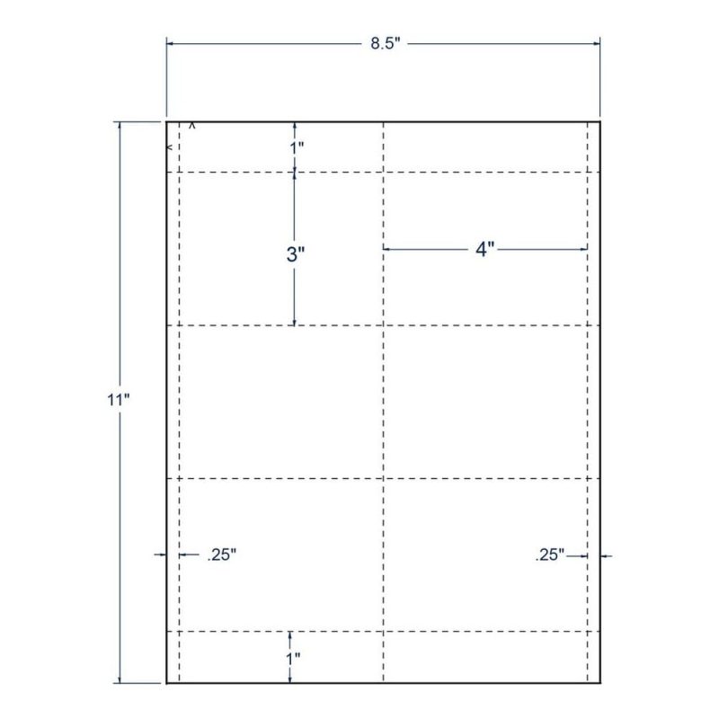 4" x 3" White Name Badge, 6 Cards per Sheet (250 Sheets per carton)