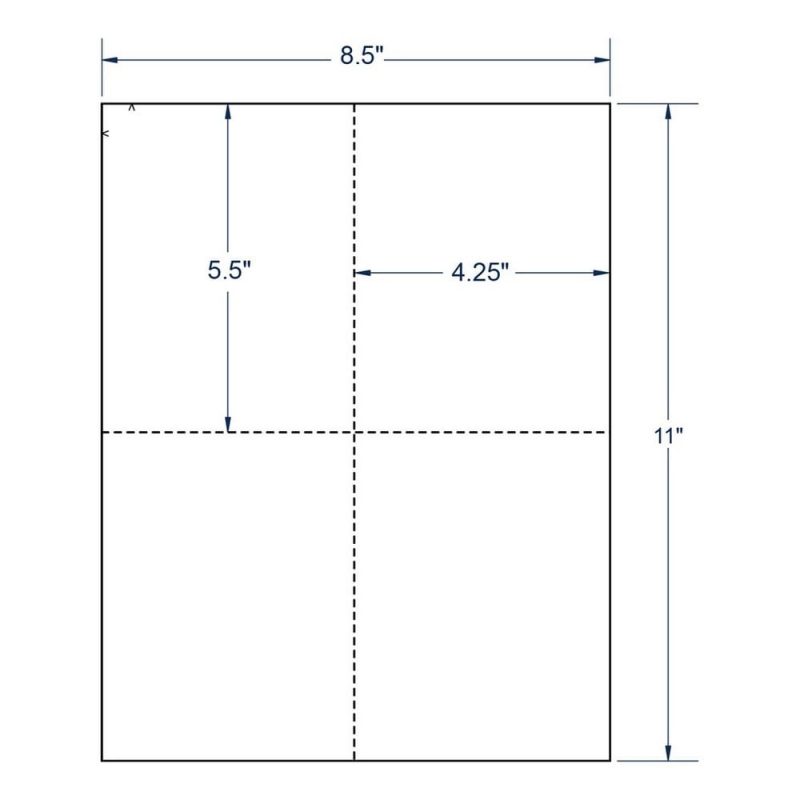 Blank White Postcards – 4.25" x 5.5" – 4 Cards per Sheet (250 Sheets/Carton)