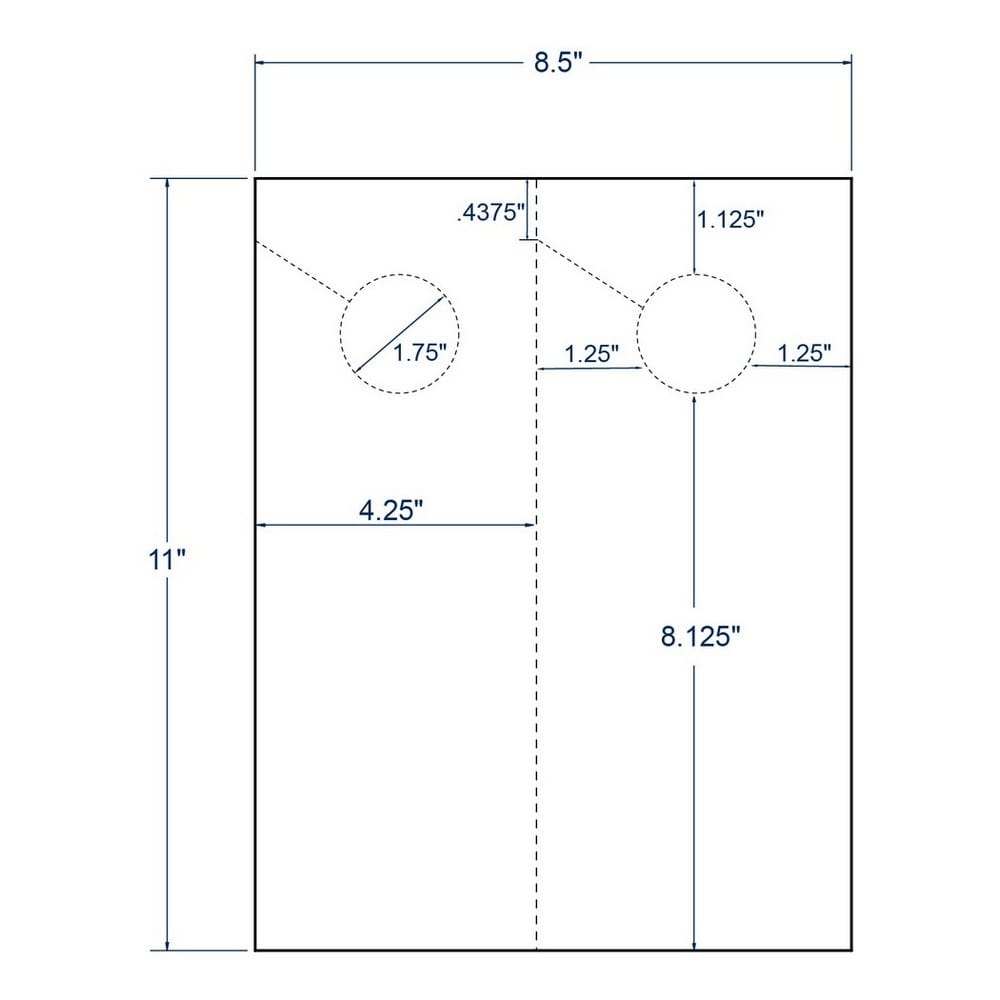 4.25" x 11" White For use in promoting business products or services, 2 Labels per Sheet (250 Sheets per carton)