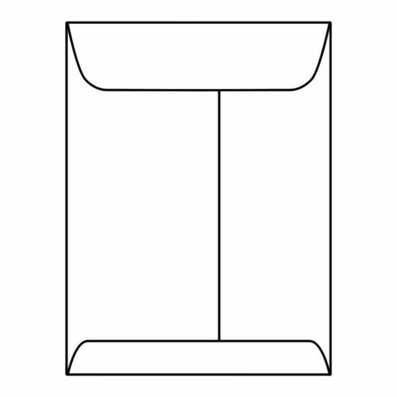 Open End Catalog Envelopes, 8-3/4" x 11-1/2", 24#, White Kraft, Center Seam (Box of 500)
