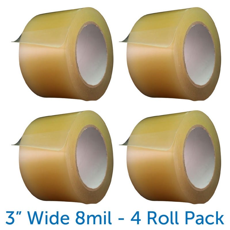 3" x 84' (28 yds) Clear 8 mil Wrestling Mat Tape (Pack of 4)