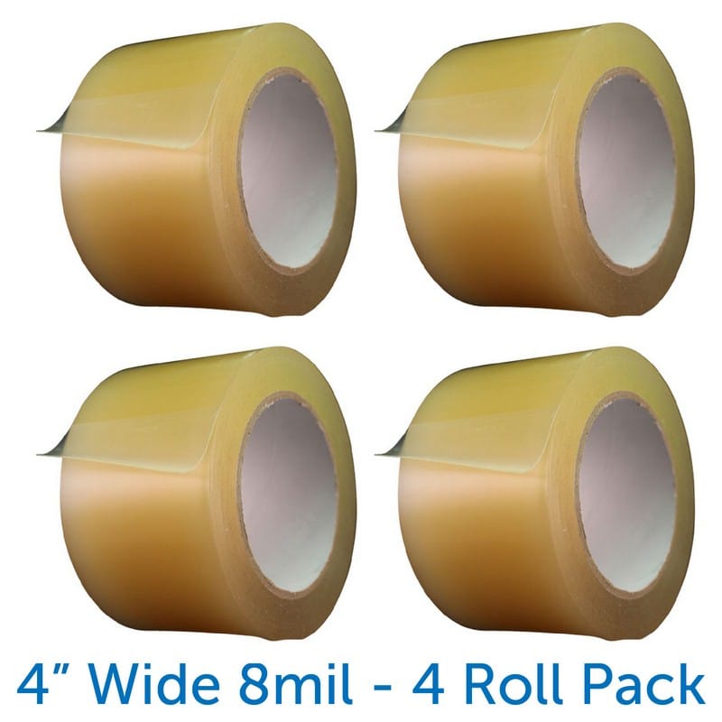 4" x 84' (28 yds) Clear 8 mil Wrestling Mat Tape (Pack of 4)