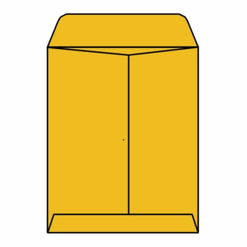 Open End Catalog Envelopes, 10" x 13", 28# Tan/Brown Kraft, Center Seam, Self-Sealing Latex, Flaps Extended (Box of 500) - Image 2