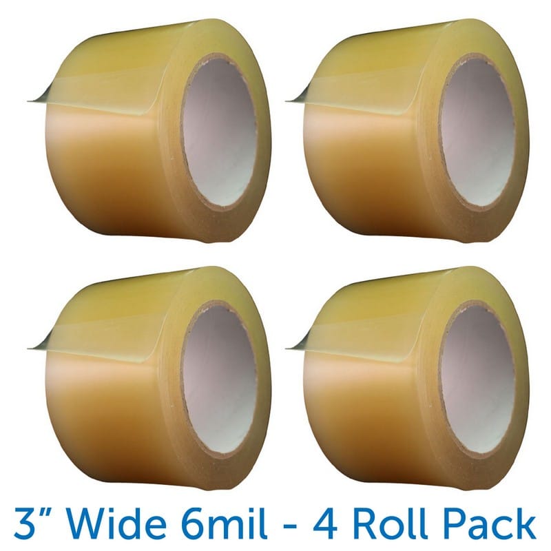 3" x 84' (28 yds) Clear 6 mil Wrestling Mat Tape (Pack of 4)