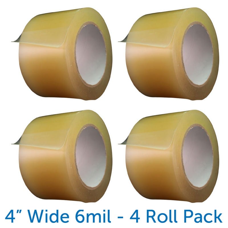 4" x 84' (28 yds) Clear 6 mil Wrestling Mat Tape (Pack of 4)