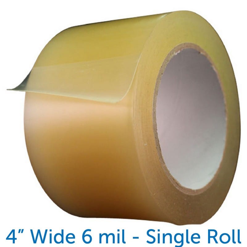 4" x 84' (28 yds) Clear 6 mil Wrestling Mat Tape (Individual Roll)