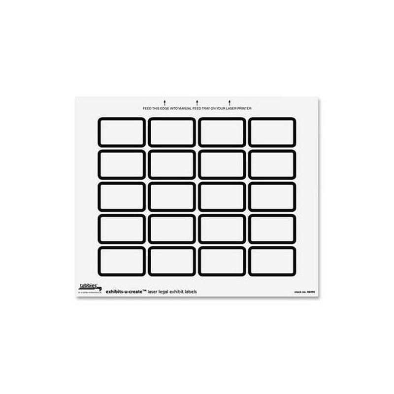 Legal Exhibits-U-Create Labels, White, 1-5/8" X 1" (Pack of 240 Labels)