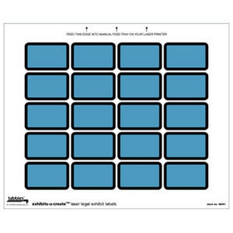 Legal Exhibits-U-Create Labels, Blue, 1-5/8" X 1" (Pack of 240 Labels)