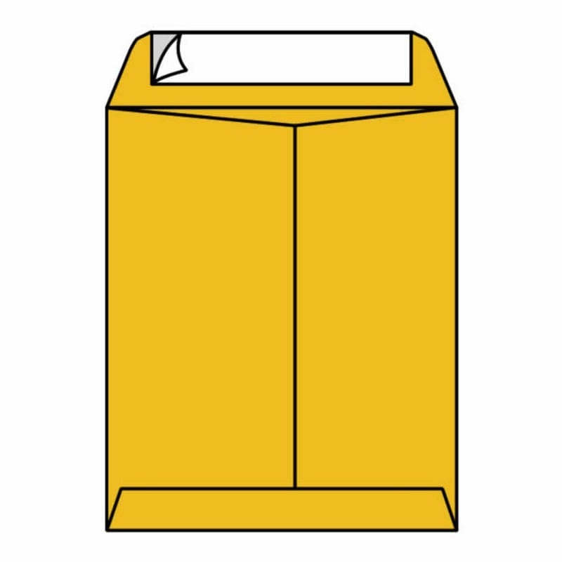 Open End Catalog Envelopes, 10" x 13", 28#, Tan / Brown Kraft, Center Seam, Pressure Sensitive Seal (Box of 500)