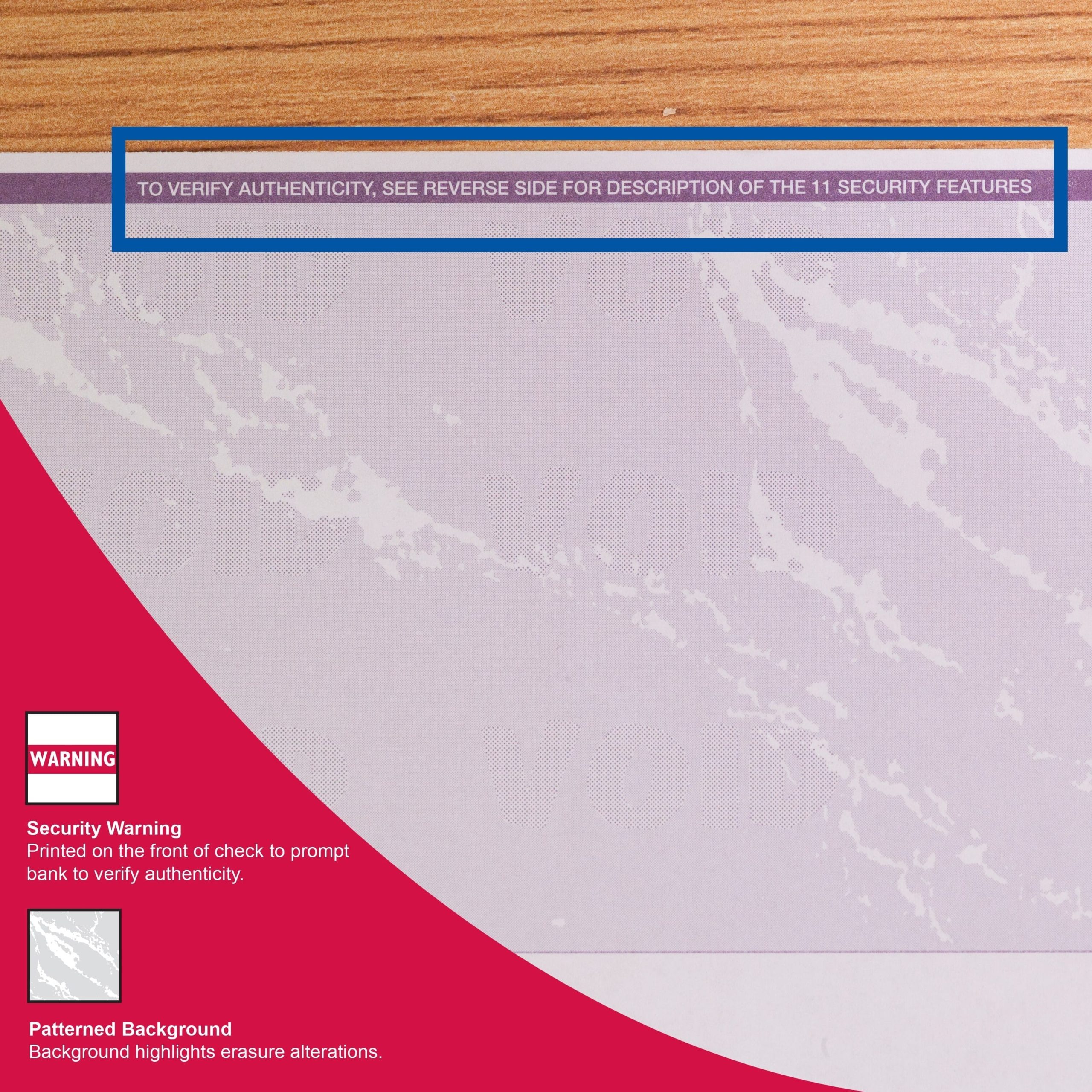 8-1/2'' x 11" Standard Purple Marble Laser Check, Top Position, 24# Stock (Carton of 2500) - Image 7