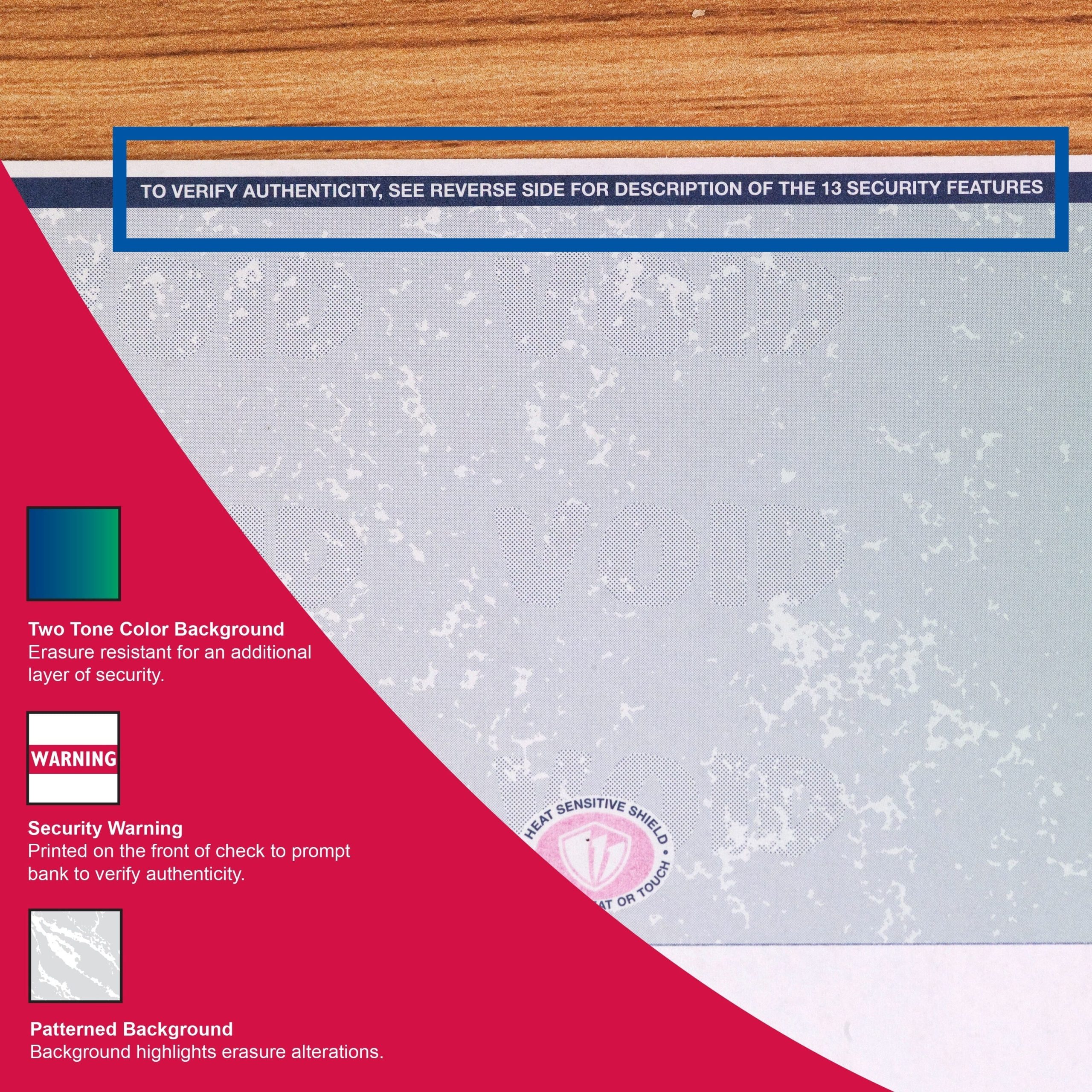 8-1/2'' x 11" Premier Blue / Green Prismatic Laser Check, Bottom Position, 24# Stock (Carton of 2500) - Image 7