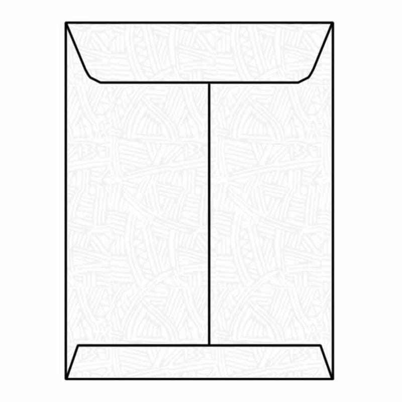 Open End Catalog Envelopes, 9" x 12", 28#, Black Wesco Security Tint, White, No Window, Remoistening Seal (Box of 500)
