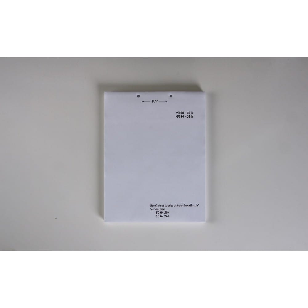 8-1/2" x 11" Laser Cut Sheet, 20# White Stock, 2 Hole Punch Top, 1/4" Diameter (Carton of 2500) - Image 2