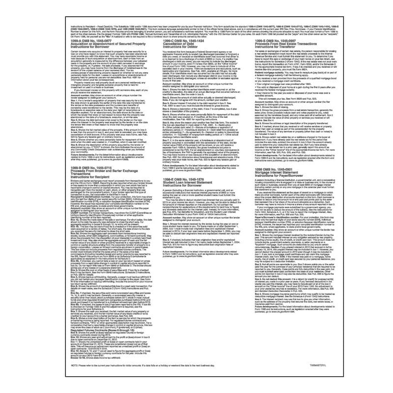 TFP 1099 Blank for 1099-A, 1099-B, 1099-C, 1099-S and 1098 - Pack of 100 - Image 2