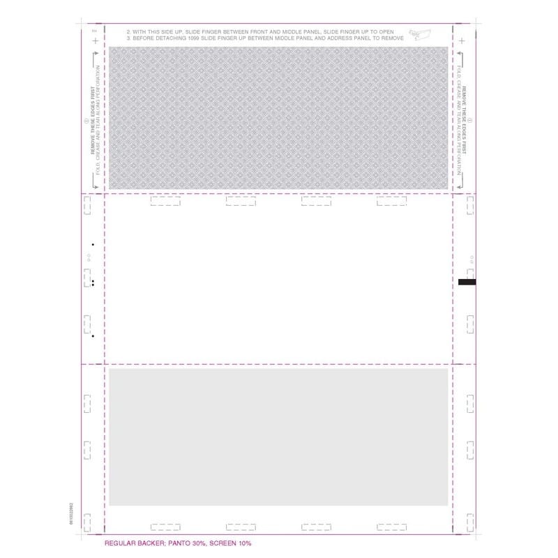 TFP 11" Blank 1099 3-Up Horizontal – Z-Fold - Pack of 500 - Image 2