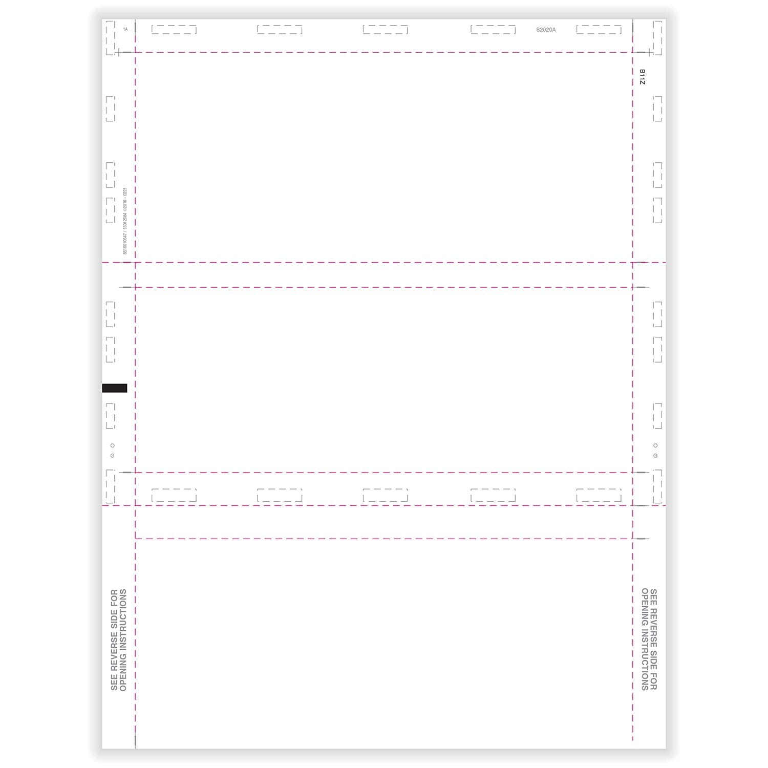 TFP 11" Blank 1099 3-Up Horizontal – Z-Fold - Pack of 500