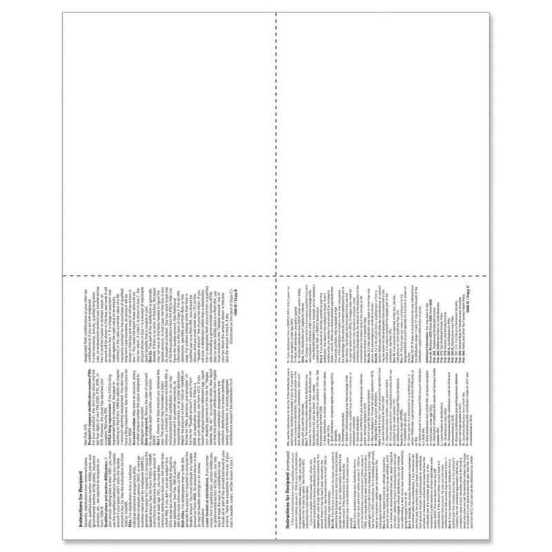 TFP 1099-R 4-Up Box Recipient Copy B, C, 2, 2 - Pack of 1000