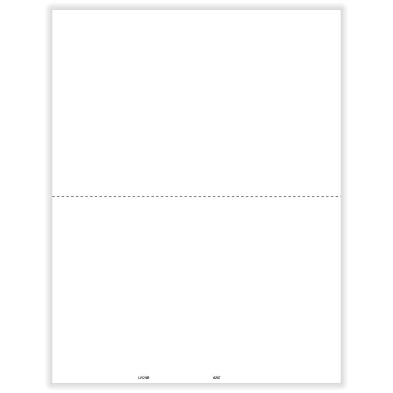 1099/W-2 2-Up Blank w/o Backer - 500 sheets, 2 forms per sheet, 1000 forms