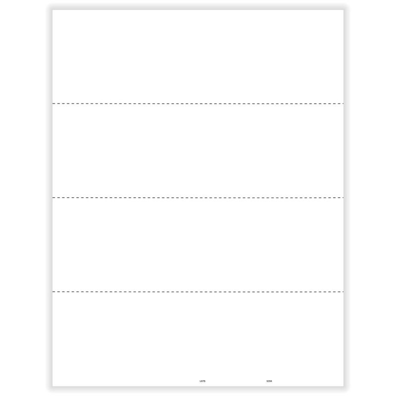 W-2 Blank, 4-Up, Horizontal w/ Backer Instructions, Pack of 25