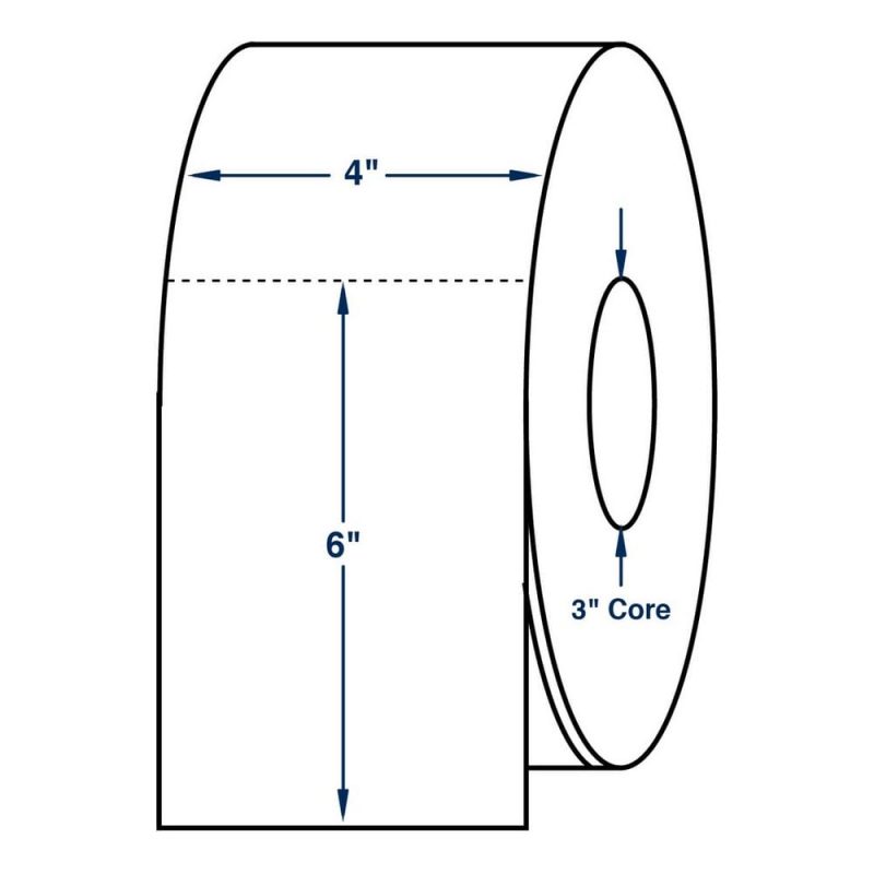 4" x 6" Direct Print Thermal Cards with Perf, White. 900 per Roll (4 Rolls per Carton)