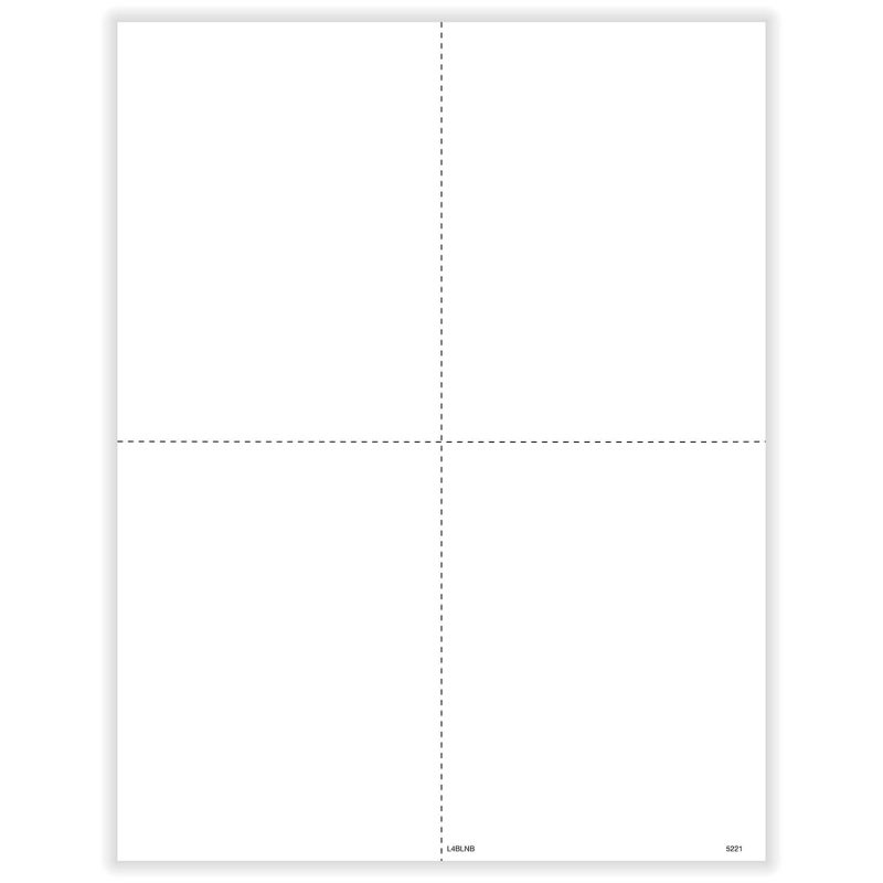 1099-R/W-2 4-Up Box Blank w/o Backer - 500 sheets, 1 form per sheet, 500 forms