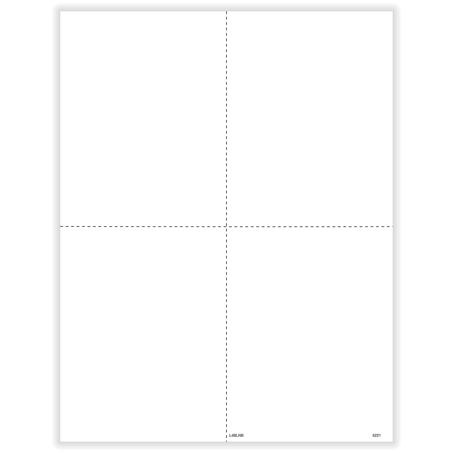 1099-R/W-2 4-Up Box Blank w/o Backer - 500 sheets, 1 form per sheet, 500 forms