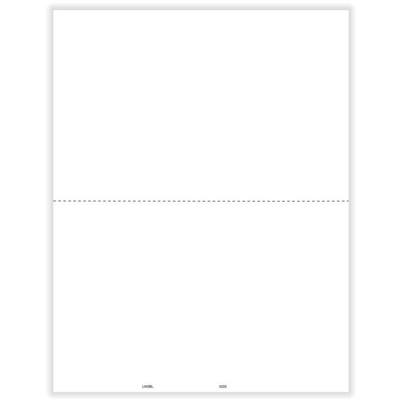 W-2 Blank, 2-Up, w/ Backer Instructions, Pack of 25 sheets, 2 forms per sheet, 50 forms