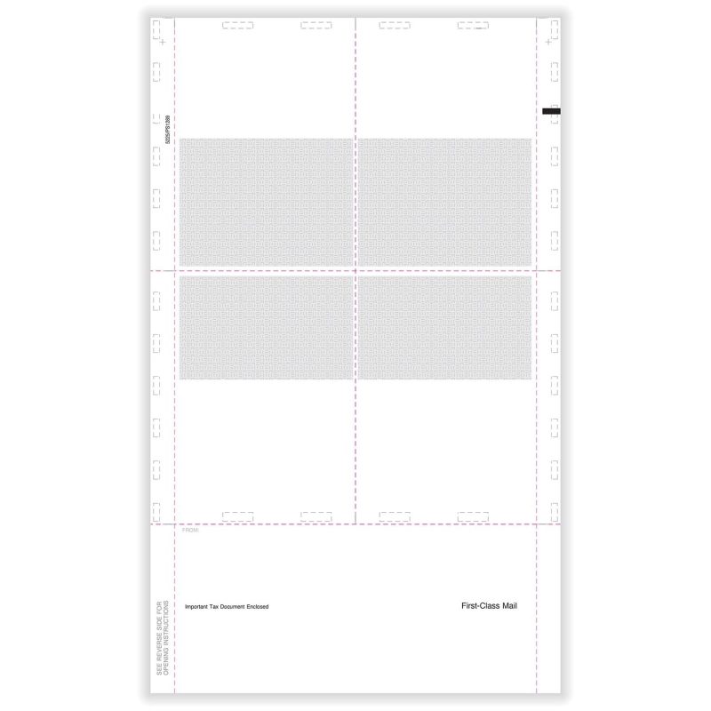 TFP 14" W-2 4-Up Box With Printed Backer Copy B and C – EZ-Fold Simplex - Pack of 500