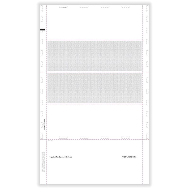 TFP 14" Blank W-2 Employee’s 4-Up Horizontal – Blank with Backer Instructions B,C,2, 2 – EZ-Fold Simplex - Pack of 500