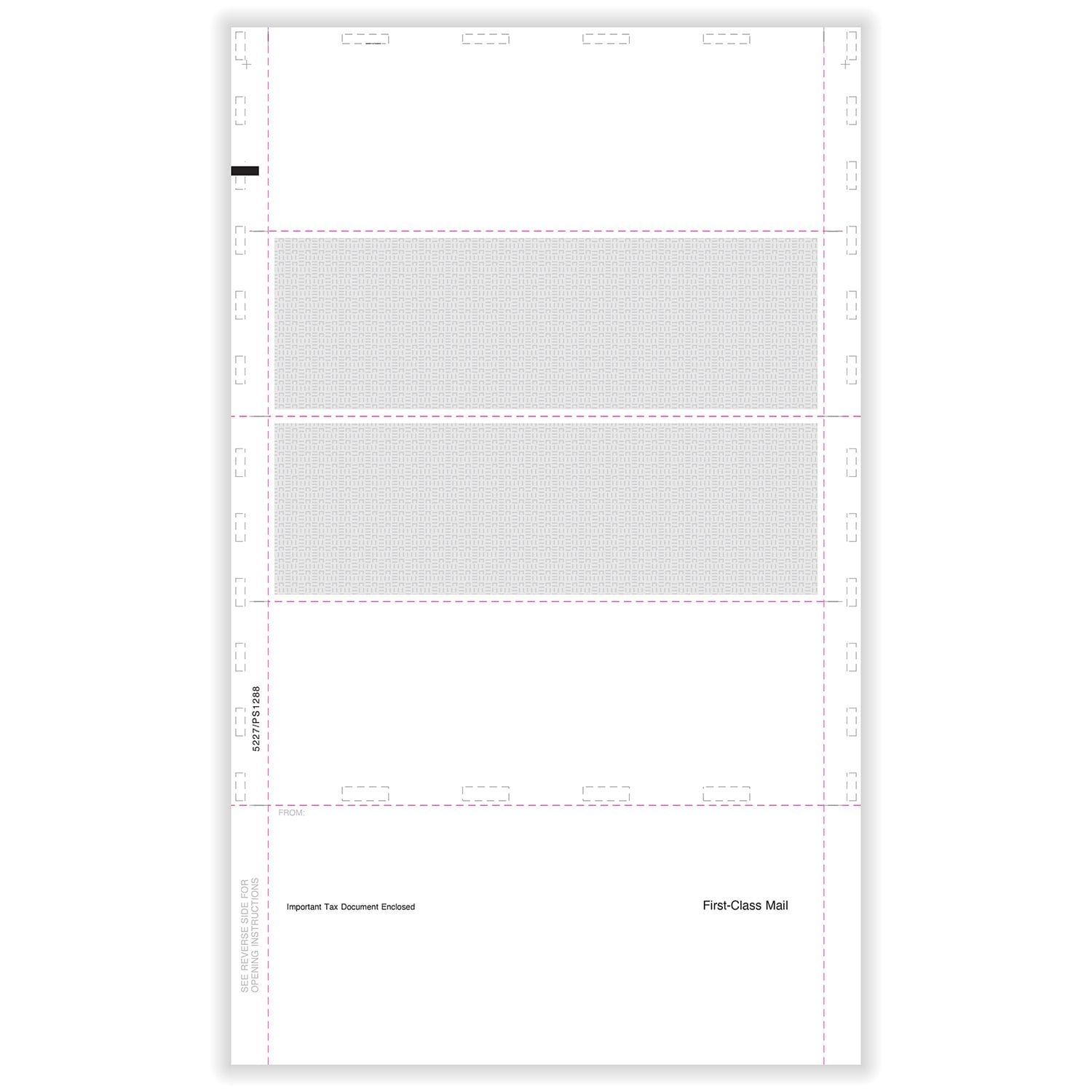 TFP 14" Blank W-2 Employee’s 4-Up Horizontal – Blank with Backer Instructions B,C,2, 2 – EZ-Fold Simplex - Pack of 500