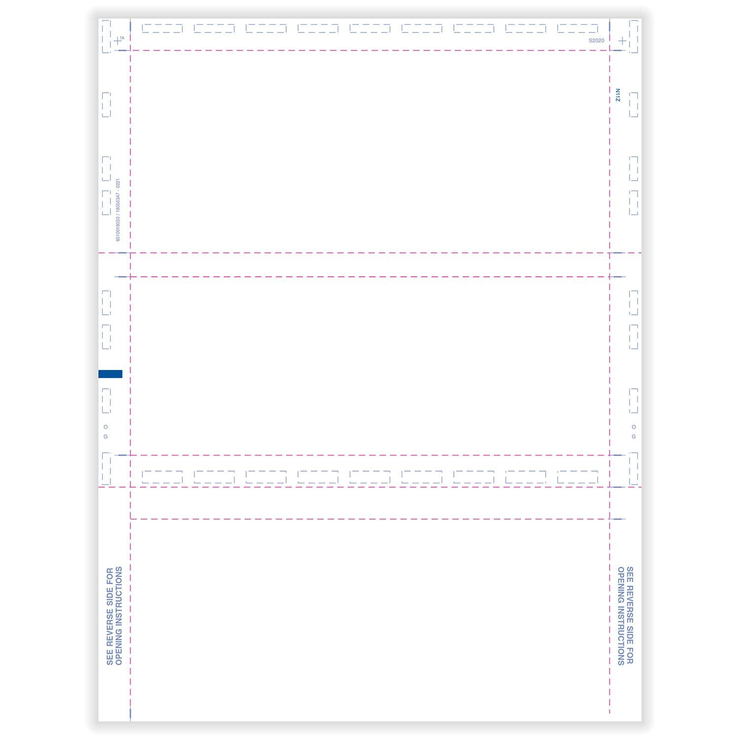 TFP 11" Blank 1099 2-Up – Z-Fold Simplex - Pack of 500