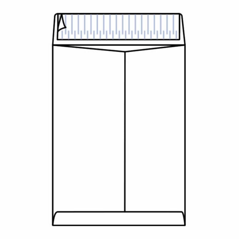 Open End Catalog Envelopes, 10" x 15", 25#, White Paper/Poly/Paper, Smooth Finish, Center Seam, Peel & Seal (Box of 500) - Image 2