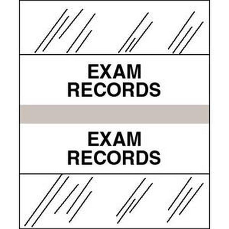 Exam Records Chart Divider Tabs, 1-1/4" x 1/2", Gray (Pack of 100)
