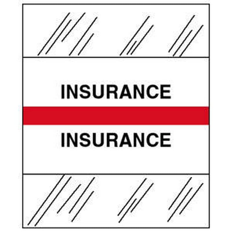 Insurance Chart Divider Tabs, 1-1/4" x 1/2", Red (Pack of 100)