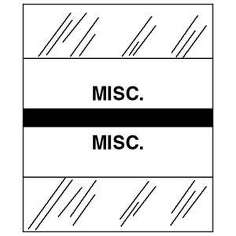 Micellaneous Chart Divider Tabs, 1-1/4" x 1/2", Black (Pack of 100)