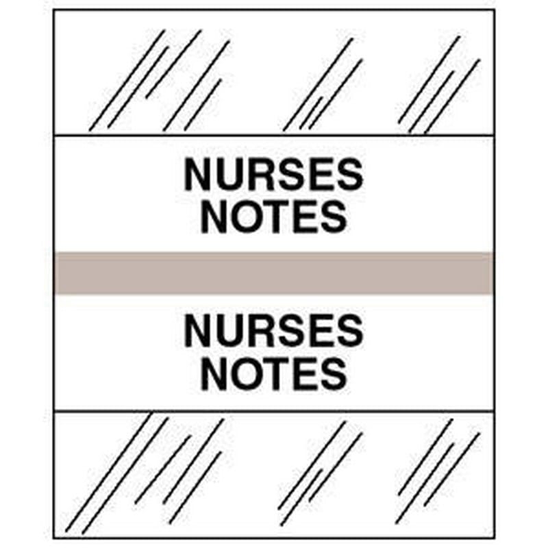 Nurses Notes Chart Divider Tabs, 1-1/4" x 1/2", Gray (Pack of 100)