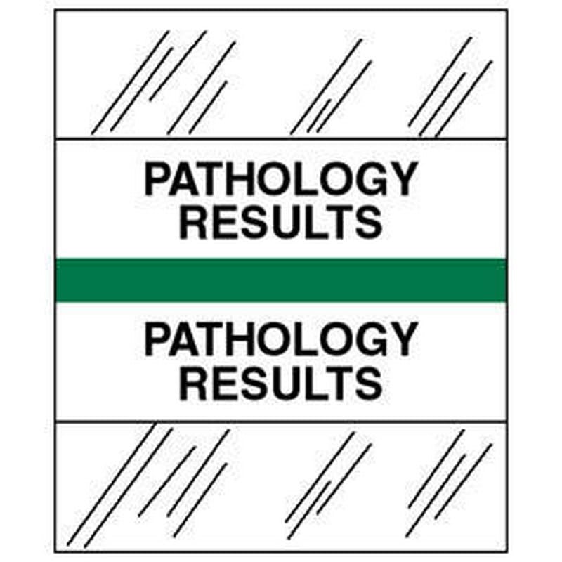 Pathology Results Chart Divider Tabs, 1-1/4" x 1/2", Green (Pack of 100)