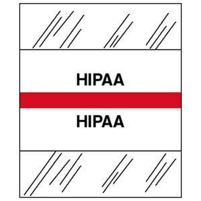 HIPAA Chart Divider Tabs, 1-1/4" x 1/2", Red (Pack of 100)