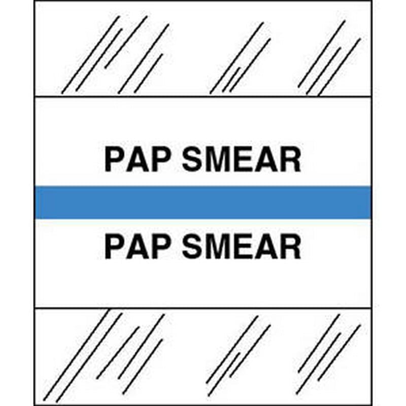 Pap Smear Chart Divider Tabs, 1-1/4" x 1/2", Light Blue (Pack of 100)