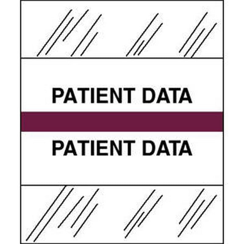 Patient Data Chart Divider Tabs, 1-1/4" x 1/2", Violet (Pack of 100)